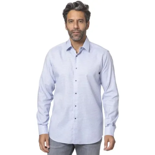 Blau & Weiß Gemustertes Modernes Hemd , Herren, Größe: 2XL - Karl Lagerfeld - Modalova