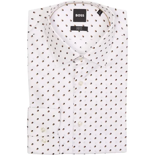 Slim Fit Casual Shirt with Modern Print , male, Sizes: 5XL, 2XL, M, S - Hugo Boss - Modalova