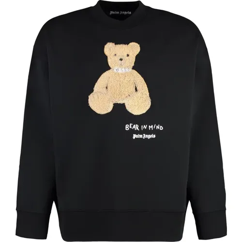 Sweatshirts, male, , Size: XL Cotton Crew-Neck Sweatshirt - Palm Angels - Modalova