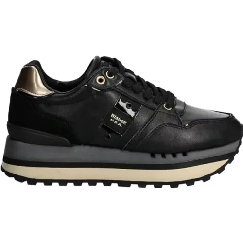 Schwarze Sneakers für Frauen , Damen, Größe: 37 EU - Blauer - Modalova