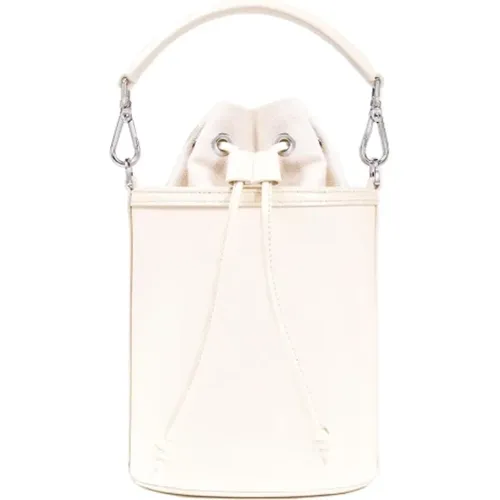 Cream Leather Cinch Bag , female, Sizes: ONE SIZE - Marina Raphael - Modalova