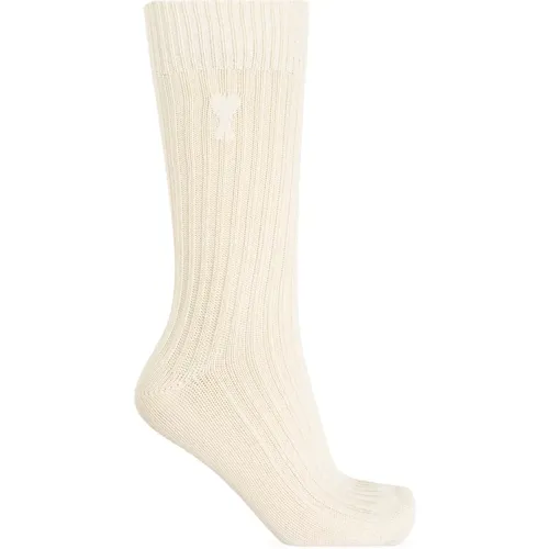 Socks, male, , Size: M Ribbed Socks - Ami Paris - Modalova