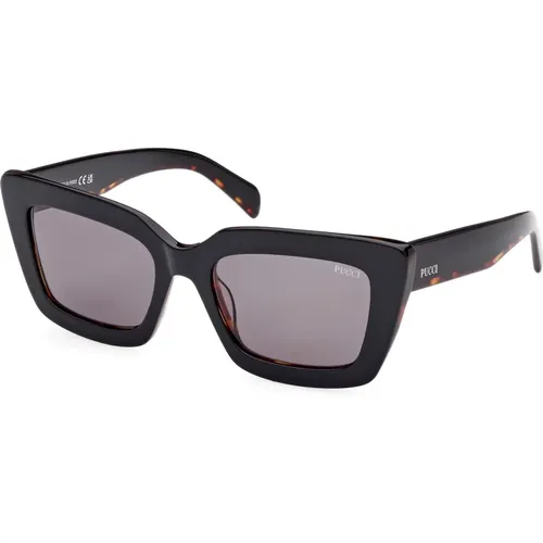 Cat-Eye Sonnenbrille Schwarz Grau , Damen, Größe: 54 MM - EMILIO PUCCI - Modalova
