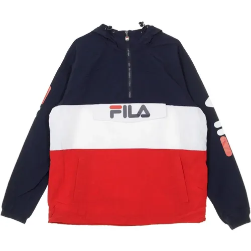 Herren Windbreaker Jacke Schwarz/Rot/Weiß - Fila - Modalova