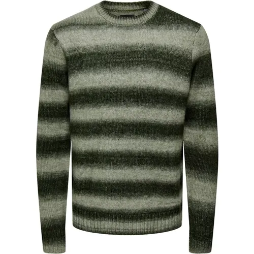 Gradient Crew Knit Sweater , male, Sizes: 2XL, L, XL - Only & Sons - Modalova