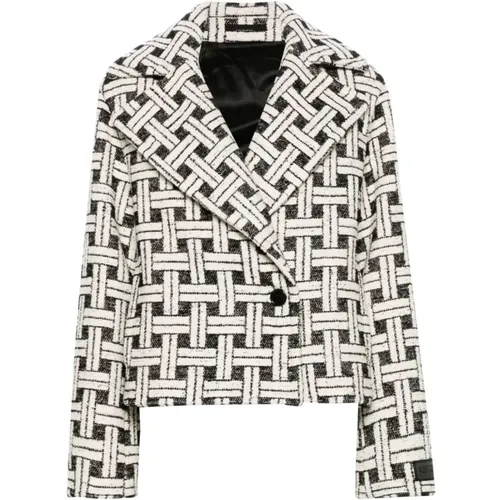 Blazers, female, , Size: M Check Pattern Double-Breasted Coat - Kenzo - Modalova