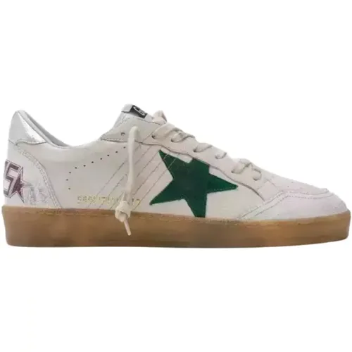 Green Star Leather Sneakers , male, Sizes: 8 UK - Golden Goose - Modalova