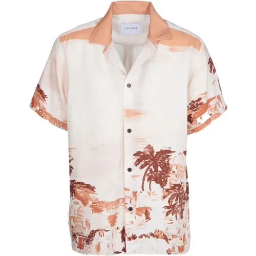 Cuban Collar Shirt - Printed - Short Sleeve , male, Sizes: L - Les Deux - Modalova