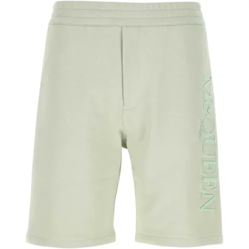 Casual Shorts, male, , Size: M Pastel Cotton Bermuda Shorts - alexander mcqueen - Modalova