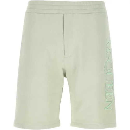 Pastellgrüne Baumwoll-Bermuda-Shorts , Herren, Größe: S - alexander mcqueen - Modalova