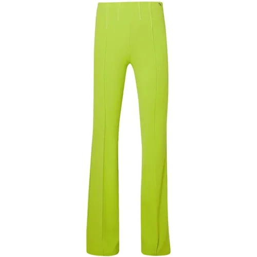 High Waist Flare Trousers Verde Kiwi , female, Sizes: XS, M - Liu Jo - Modalova