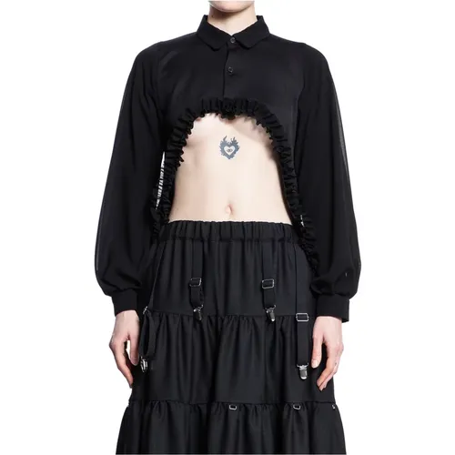 Sheer Classic Sweater with Cut-Out Front , female, Sizes: S - Noir Kei Ninomiya - Modalova