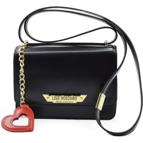 Cross Body Bags, female, , Size: ONE SIZE Iconic Heart Chain Shoulder Bag - Love Moschino - Modalova