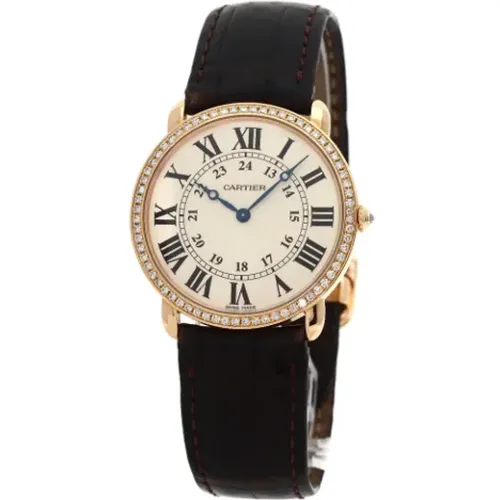 Pre-owned Watches, male, , Size: ONE SIZE Pre-owned Leather watches - Cartier Vintage - Modalova