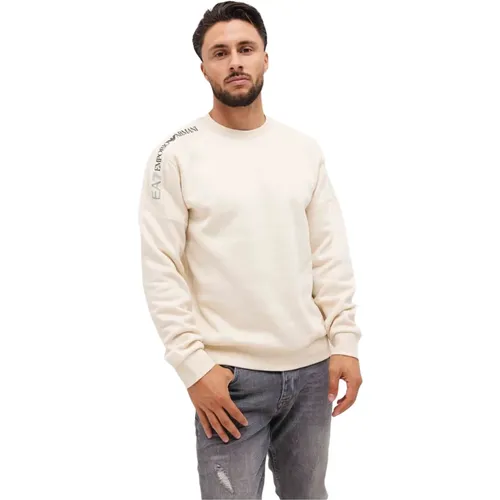 Casual Beiger Pullover für Herren , Herren, Größe: L - Emporio Armani - Modalova