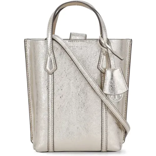 Golden Pebbled Leather Shopping Bag , female, Sizes: ONE SIZE - TORY BURCH - Modalova