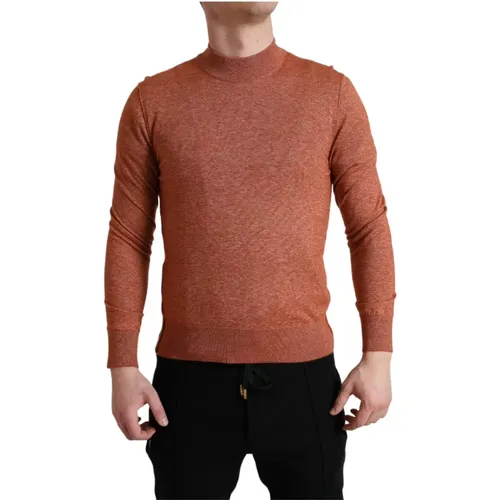 Luxurious Cashmere Silk Crew Neck Sweater , male, Sizes: M - Dolce & Gabbana - Modalova