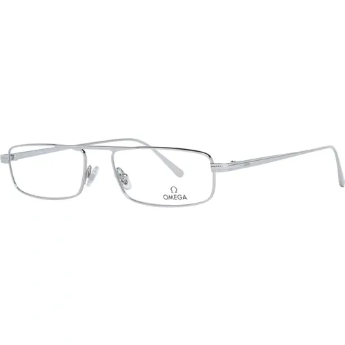 Glasses, male, , Size: ONE SIZE Silver Men's Optical Frames - Omega - Modalova