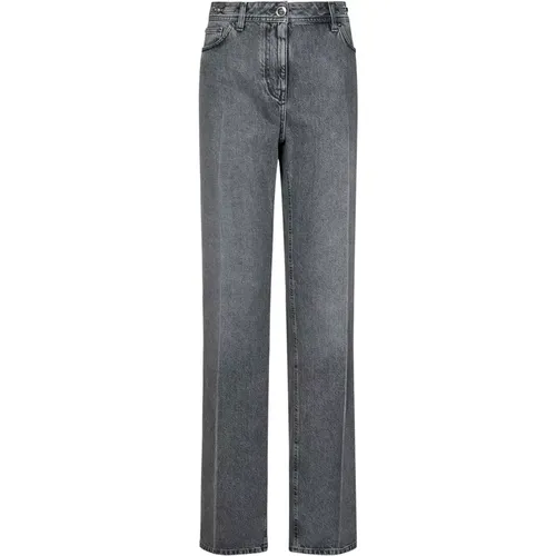 Grey Stone-Wash Denim Jeans , female, Sizes: W27, W28 - Versace - Modalova