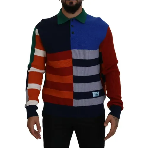 Striped Wool Sweater , male, Sizes: M - Dolce & Gabbana - Modalova