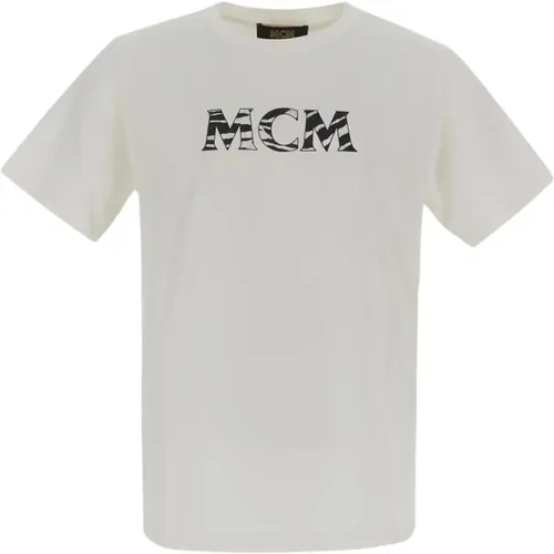 Zeitloses Gestreiftes Logo-T-Shirt - MCM - Modalova