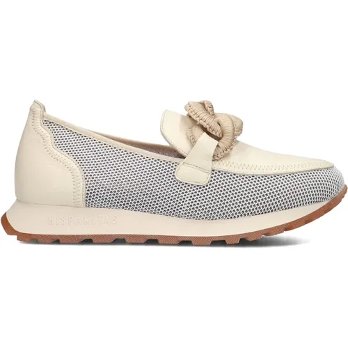 Mesh Slip-Ons mit Beigen Details , Damen, Größe: 37 EU - Hispanitas - Modalova