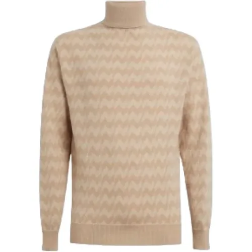 Turtlenecks, male, , Size: L Chevron Wool Turtleneck Sweater - Missoni - Modalova