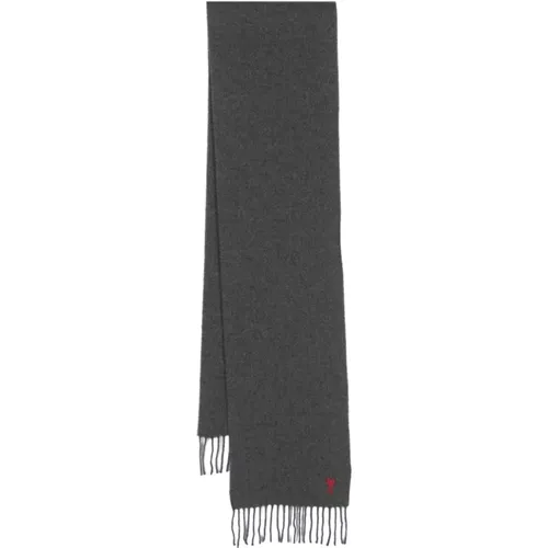 Heart Scarf by , male, Sizes: ONE SIZE - Ami Paris - Modalova