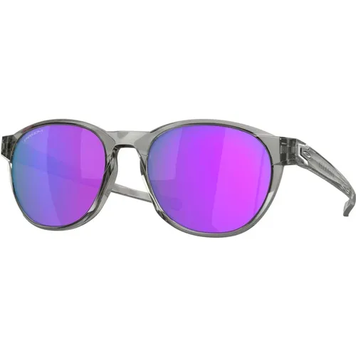 Sunglasses, male, , Size: 54 MM Reedmace Sunglasses Grey Ink/Prizm Violet - Oakley - Modalova