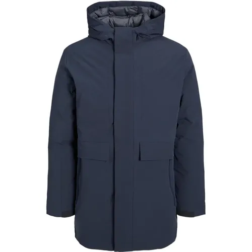 Dunkelblaue Winterjacke , Herren, Größe: XS - jack & jones - Modalova