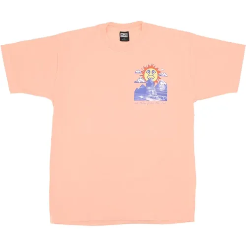 T-Shirts, male, , Size: S Sun Heavyweight Tee Peach Parfait - Obey - Modalova