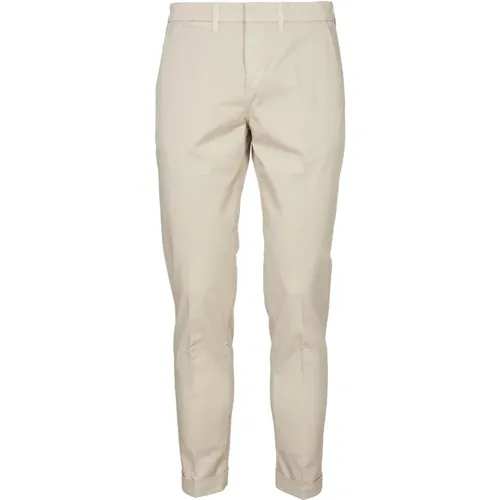 Chinos, male, , Size: W35 Brown Capri Style Trousers - Fay - Modalova