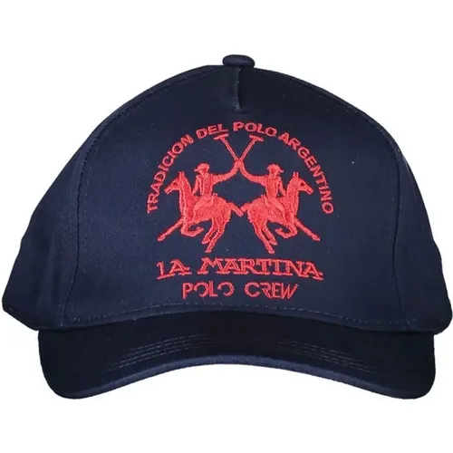 Caps, male, , Size: ONE SIZE Embroidered Cotton Cap with Logo Detailing - LA MARTINA - Modalova