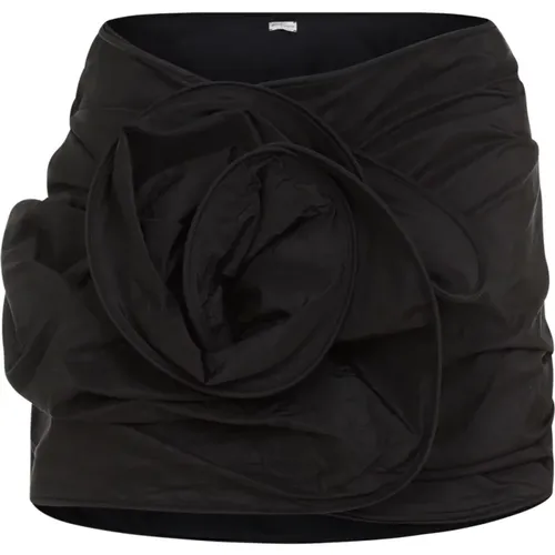 Silk Mini Skirt with Floral Detail , female, Sizes: S, XS - Magda Butrym - Modalova