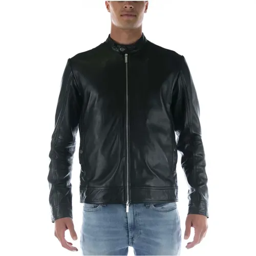 Ausgewählte Slharchive Clic Lederjacke In Schwarz , Herren, Größe: S - Selected Homme - Modalova