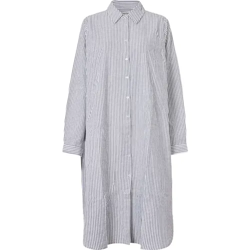 Blue Stripe Shirt Dress , female, Sizes: M, S, XL, 2XL - Lollys Laundry - Modalova