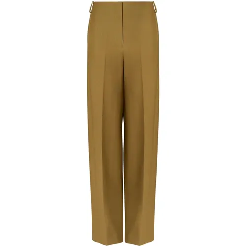 Green Classic Trousers with Zip Closure , female, Sizes: XS, 2XS - TORY BURCH - Modalova