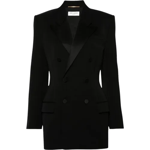 Blazers, female, , Size: L Smoking Jacket - Saint Laurent - Modalova