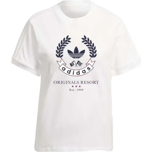 Grafik T-Shirt , Damen, Größe: M - Adidas - Modalova