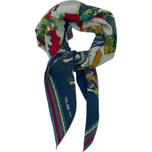 Pre-owned Scarves, female, , Size: ONE SIZE Pre-owned Silk scarves - Celine Vintage - Modalova