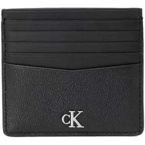 Wallets & Cardholders, male, , Size: ONE SIZE Leather Card Case Wallet - Calvin Klein - Modalova