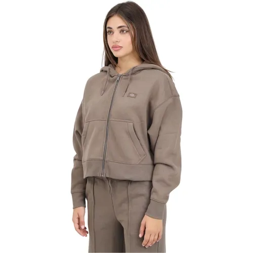 Brauner Reißverschluss Hoodie Oakport Damen Pullover , Damen, Größe: S - Dickies - Modalova