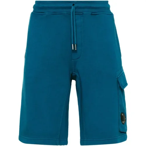 Blaue Diagonale Fleece-Cargoshorts,Himmlisch Rosa Diagonale Fleece Cargo Shorts,Shorts - C.P. Company - Modalova