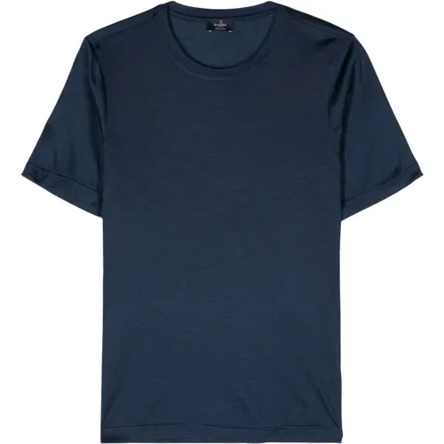 Luxuriöses Seiden T-Shirt Made in Italy , Herren, Größe: L - Barba - Modalova