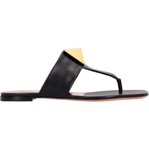 Flip Flops, female, , Size: 8 US Stylish Leather Sandals - Valentino Garavani - Modalova