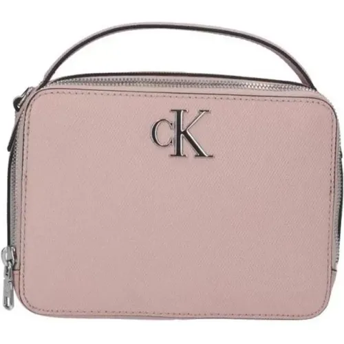 Rosa Handtasche mit Reißverschluss und Schultergurt , Damen, Größe: ONE Size - Calvin Klein - Modalova