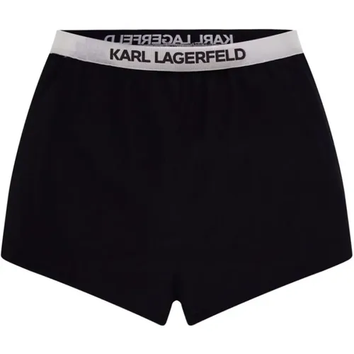 Bottoms, female, , Size: S Nylon Logo Waist Shorts - Karl Lagerfeld - Modalova