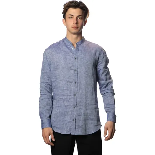 Modern Linen Long Sleeve Shirt , male, Sizes: XL, 3XL - Emporio Armani - Modalova