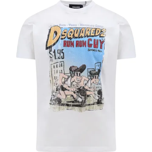 Baumwoll T-Shirt mit Multicolor-Print , Herren, Größe: 2XL - Dsquared2 - Modalova