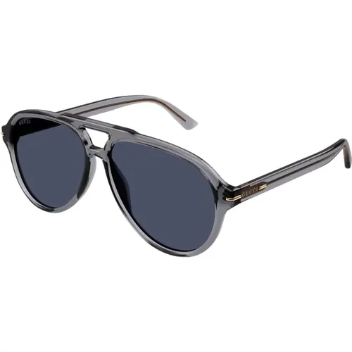 Sunglasses,Unisex Aviator Sonnenbrille in Grau Transparent - Gucci - Modalova